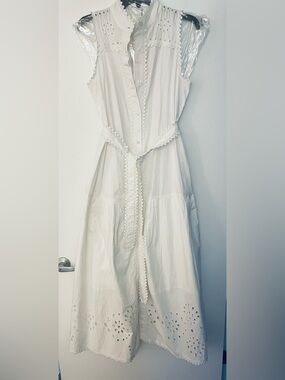 Avec Les Filles Eyelet BRODERIE ANGLAISE COTTON SHIRTDRESS Long Verizon M NWT